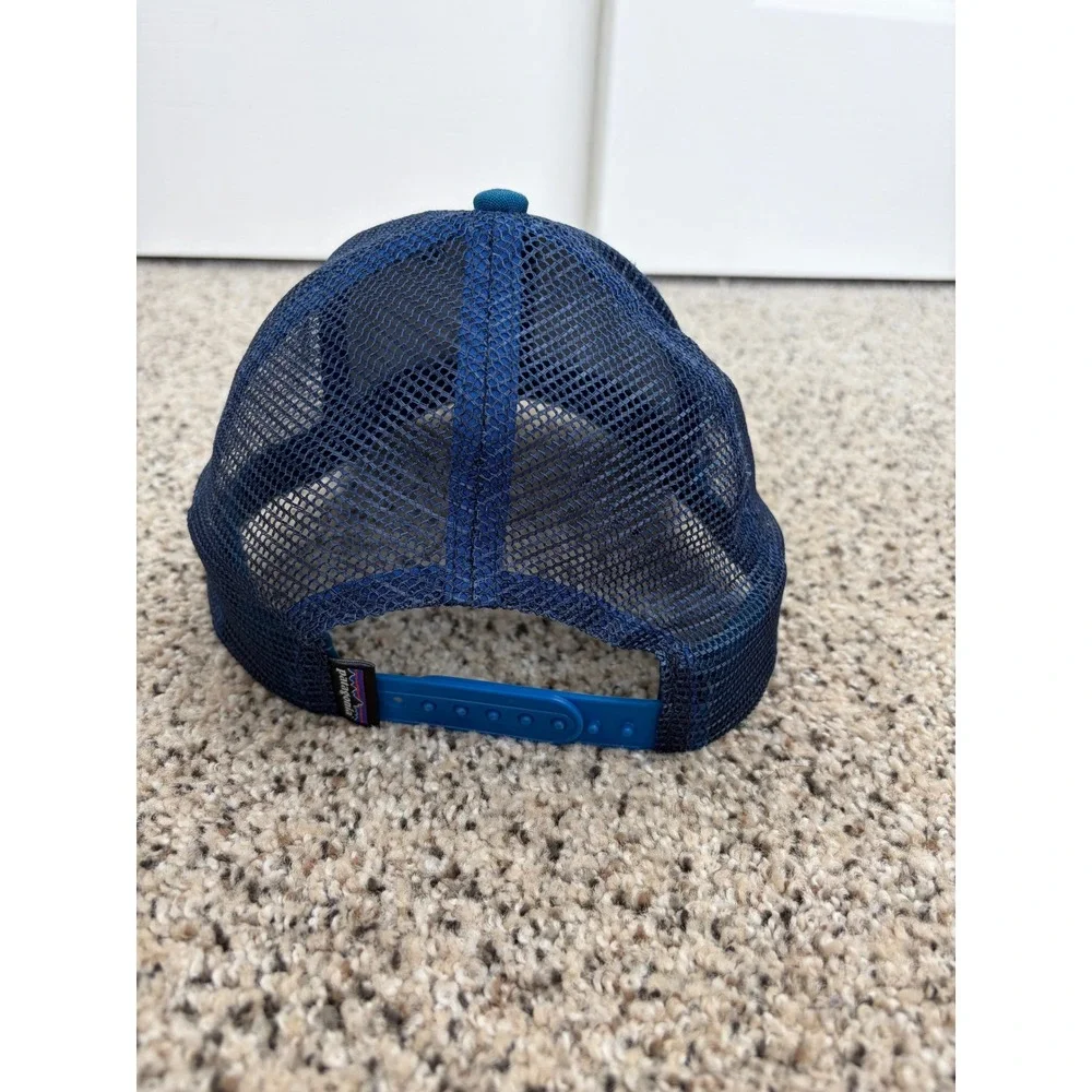 Patagonia Board Short Label Lopro Trucker Hat Snapback Blue Waves